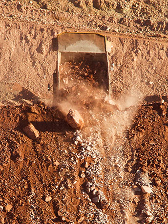 Mine Haul Truck dumping Morenci, Arizona