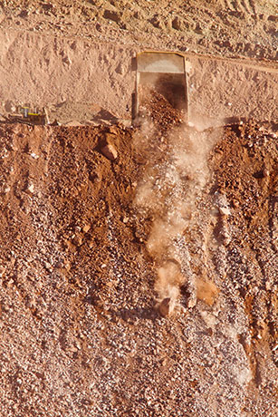 Mine Haul Truck dumping Morenci, Arizona