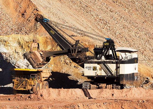 P&H 4100 XPC Shovel loading Caterpillar 793C Truck, Freeport-McMoran Copper & Gold, Morenci, Arizona