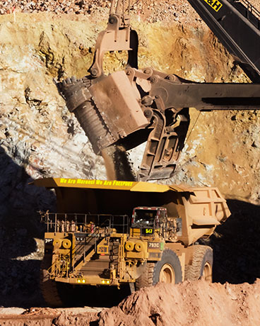 P&H 4100 XPC Shovel loading Caterpillar 793C Truck, Freeport-McMoran Copper & Gold, Morenci, Arizona