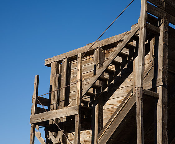 Old wooden mine ore bin