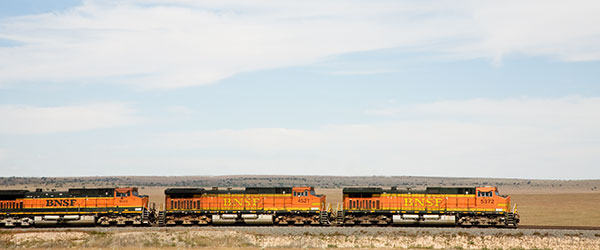 BNSF locomotives near Willard, New Mexico