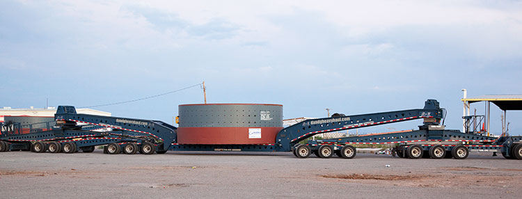 Heavy Hauler with Section of Ball Mill Shell  