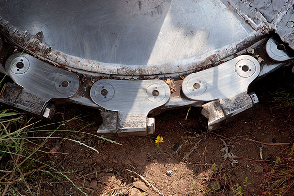 Feller-buncher detail of cutting teeth  Arizona   