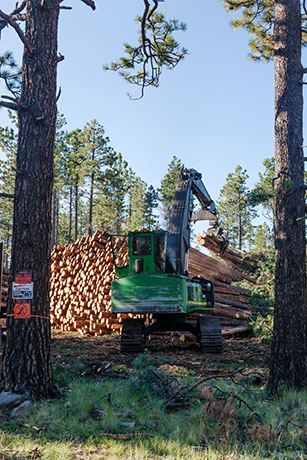 John Deere 2154D Swing Machine with Log Loader 
