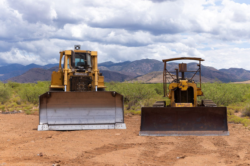 New D6T and old D6 CAT Dozers