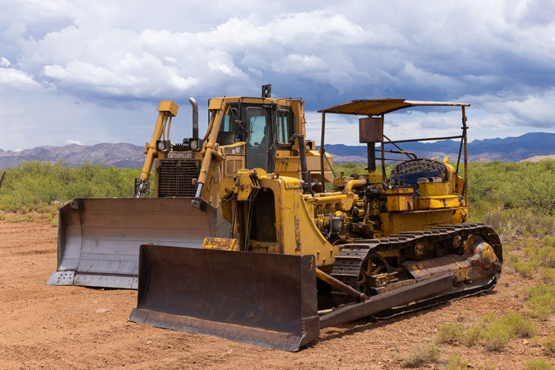New D6T and old D6 CAT Dozers