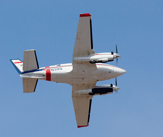 Beechcraft King Air 90 Aerial Supervision Module Lead Plane in flight flying