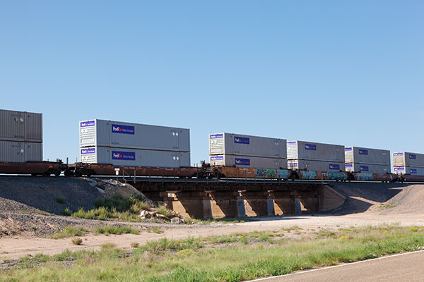 Intermodal Containers on BNSF train in east central New Mexico