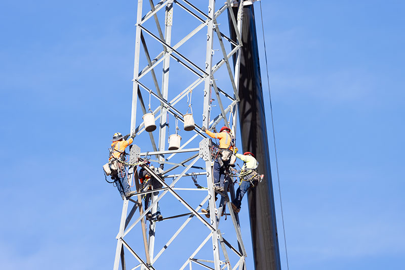 Crew Building Tower on SunZia Transmission Line, Arizona