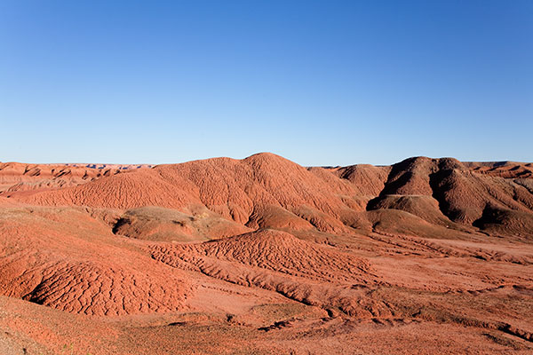 Clay hills and erosion along US 191 on the Navajo Nation, Arizona