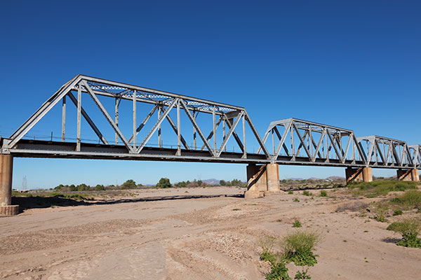 Union Pacific Railroad Bridge over Gila River near Coolidge, Arizona Union Pacific Railroad Bridge over Gila River near Coolidge, Arizona