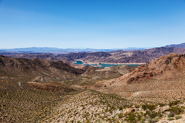 View of Lake Mead from County Road 25 near Meadview, Mohave County,  Arizona 