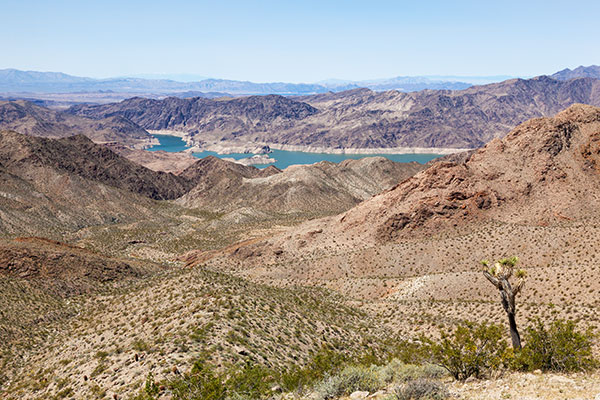 View of Lake Mead from County Road 25 near Meadview, Mohave County,  Arizona 