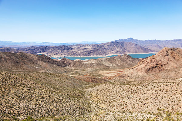 View of Lake Mead from County Road 25 near Meadview, Mohave County,  Arizona 