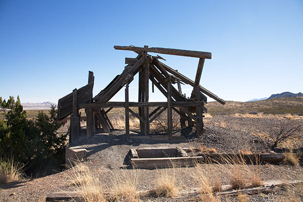 Ruins of Ore Bins and Main Shaft, American Mine near Old Hachita , New Mexico