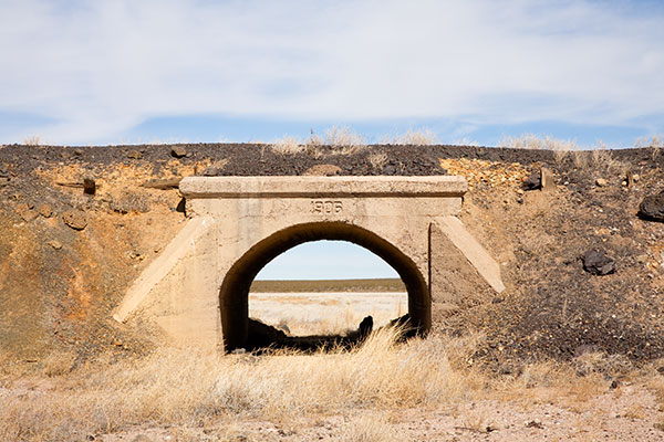 Ruins of Old Railroad Bridge dated 1906, west of Columbus, New Mexico