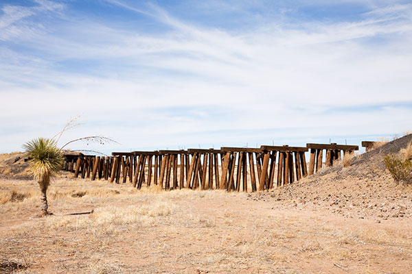 Ruins of Old Railroad Trestle, west of Columbus, New Mexico