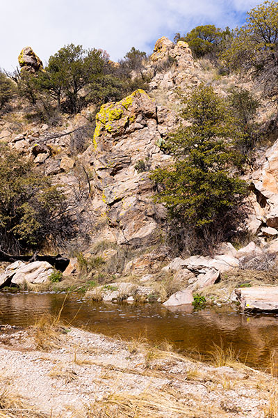 Water flowing over Dam in Clanton Draw, Hidalgo County, New Mexico