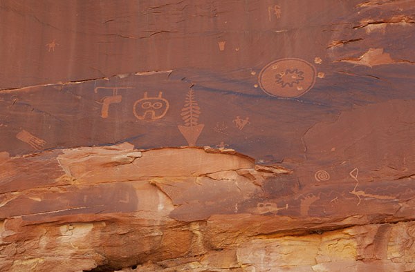 Petroglyphs, Wolfman Panel Area, Lower Butler Wash, Southeastern Utah