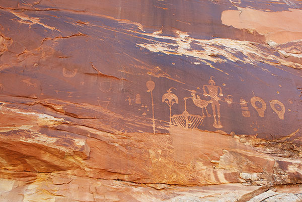 Petroglyphs, Wolfman Panel Area, Lower Butler Wash, Southeastern Utah